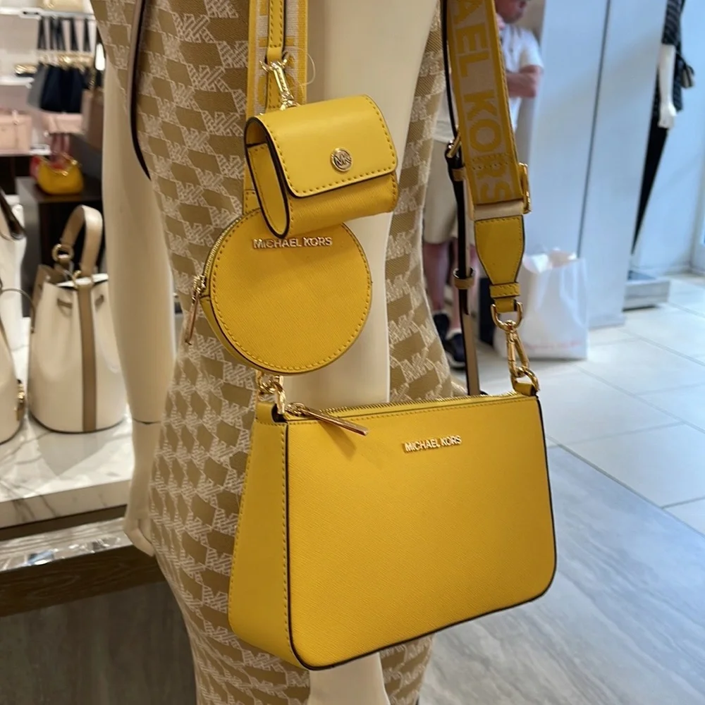 MICHAEL KORS JET SET TRAVEL SMALL SHOULDER CROSSBODY BAG WITH TECH ATTCH AIRPOD - Picture 10 of 16